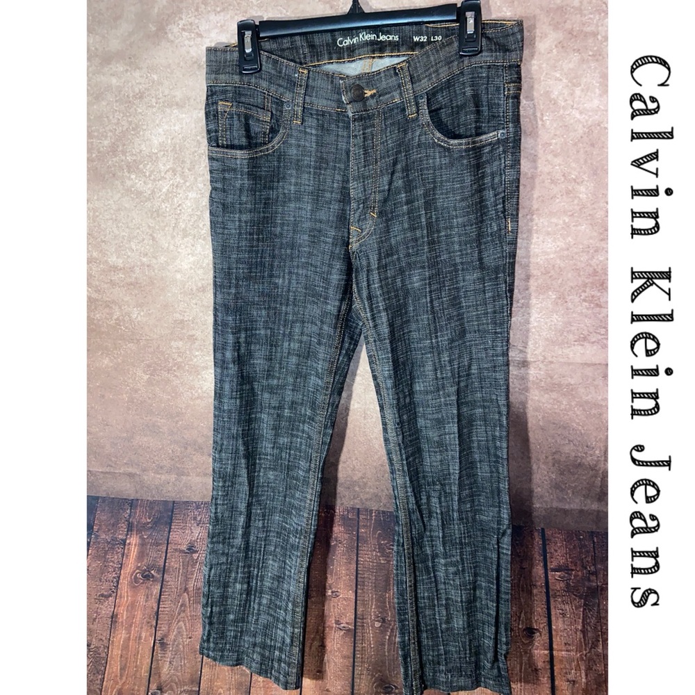 Calvin Klein Boot Jeans Mens Size 32 Dark Wash Straight Jeans Measure 32x30